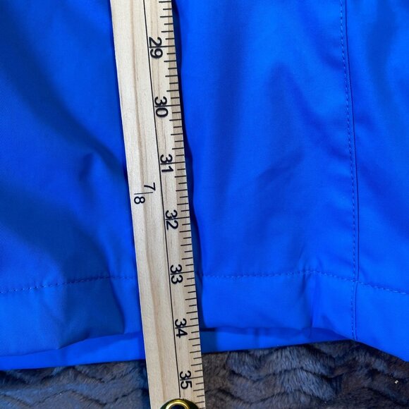 L.L. Bean Blue Hooded Raincoat Jacket Fleece Lined Womens size Medium - Picture 10 of 12